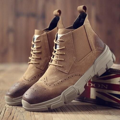 Boots mens shoes leather large mens leather boots Leather Sneakers Super Warm Mens Boots Outdoor Hiking Boots Work Shoes