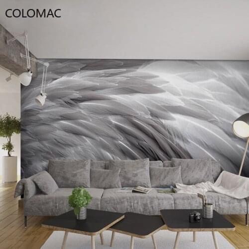 Colomac Custom Nordic Art Feather Bedroom Background Wallpaper Bedside Seamless Mural Wall Stickers Home Decor Drop Shopping