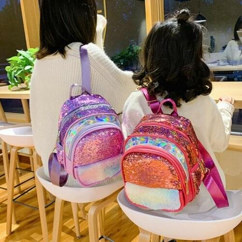 2020 New Cartoon Cute Backpack Girls Childrens School Bags Sequins Plush Backpack Large Kawaii Schoolbags Kids Back Pack