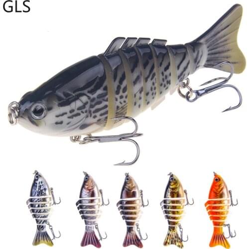 2021 New 5 Colors 3D Eye Anticorrosive Plastic Fishing Lure 10cm/16g Multi-section Bait Trout Fishing Accessories