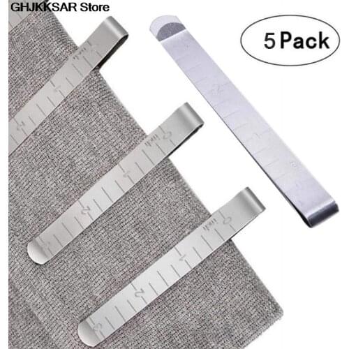 New 5pcs Metal Sewing Crimping Clip Stainless Steel Hemming Clips Ruler