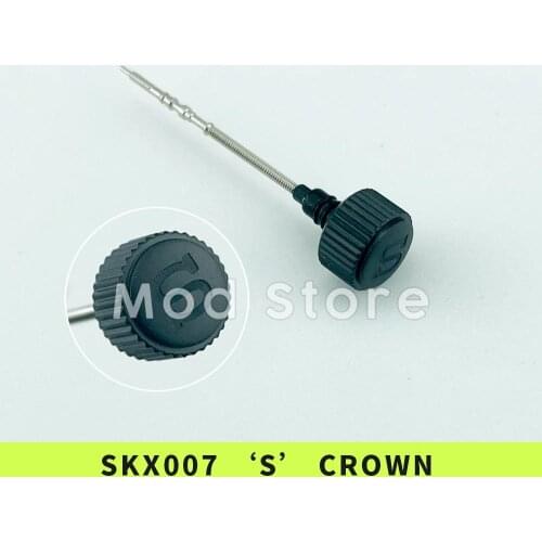 NEW Arrival SKX007 Matte Black Crown Engraved Signed 'S' FashionParts 2 Gaskets For NH35/36 NE15 7S26 4R36 6R15 Movement