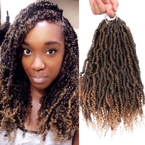 ONYX Bomb Twist Crochet Hair 14 Inch 24s Spring Twist Prelooped Crochet Braids Synthetic Hair Extension Passion Twist for Women