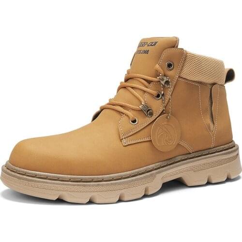 Autumn New Men Martin Boots Rhubarb Boots Korean Men Boots British Style Increased Leisure