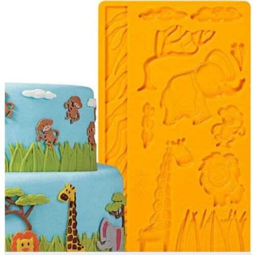 Moulds Lace Shape Paste Mold Silicone Fondant And Gum Cake Embossing Decoration Mold Zoo Animal