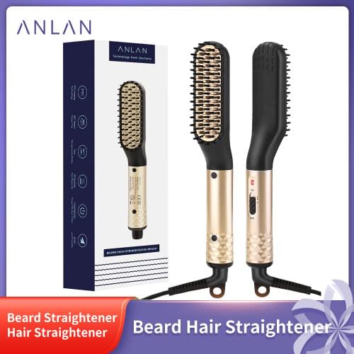 ANLAN Hair Comb Brush Beard Straightener Multifunctional Hair Straightening Comb Hair Curler Quick Beard Hair Styler For Men