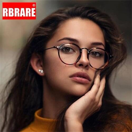 RBRARE 2021 Round Glasses Frame Luxury Brand Glasses Women Mirror Eyeglasses Frames Women/Men Anti Blue Light Glasses Okulary