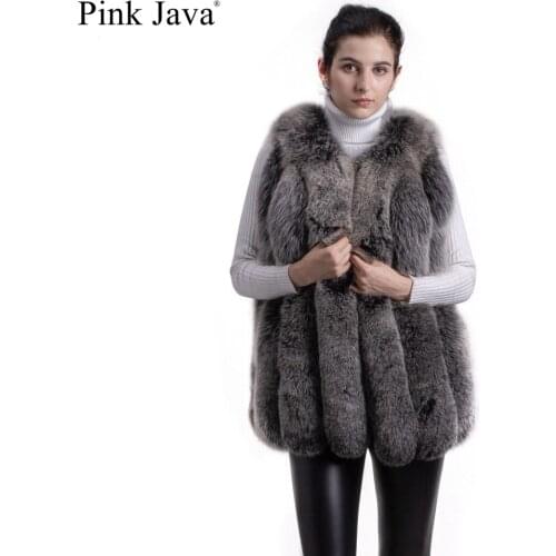 Pink java QC8097 2017 new arrivel FREE SHIPPING high quality women winter real fox fur vest gilet genuine fox fur coat