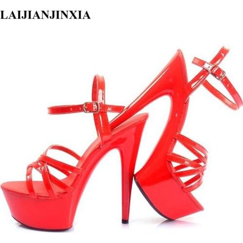 New White / Pink / Black 15CM Super High Heel Platforms Pole Dance / Performance / Star / Model Shoes, Wedding Dance Shoes