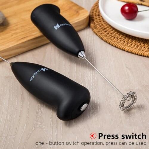 Egg Beater Electric Milk Frother Coffee Kitchen Drink Foamer Whisk Mixer Mini Handle Stirrer Frothy Blend Home Cooking Tool