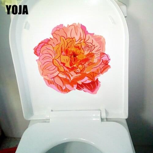 YOJA 20.9X19.5CM Beautiful Peony Flower Classical Art Home Wall Decor Decal Bathroom Toilet Sticker T1-1437