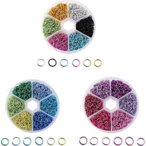 1 Box 6mm Aluminum Jump Rings Mix Color Open Single Loops Supplies for Jewelry Making DIY Nail Art Decor 3D nail jewelry tool