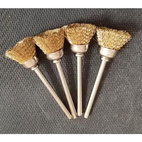 10pcs/lot Bowl 3mm shaped Copper Brushes for Wood/Iron Dust Cleaner for Dremel Rotary Tools/Mini Electric Drill
