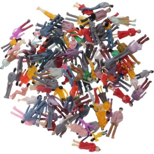 100pcs 1:100 HO N TT Scale Miniature Standing People Model Figurines for Model Train Diorama Scenery Supplies
