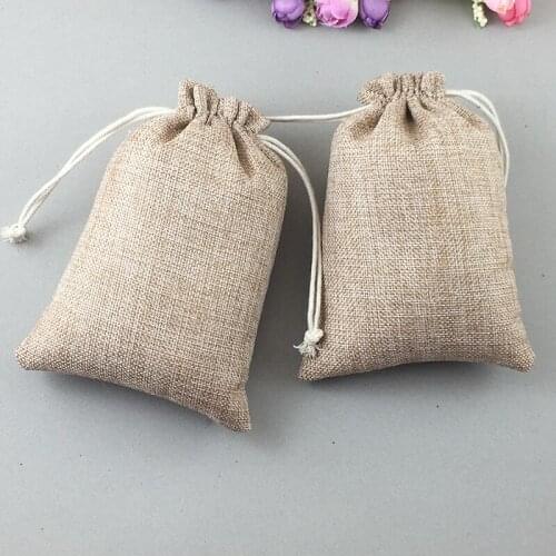 13x18cm 500pcs Gifts Bags With Drawstring Jewelry Gift Pouch Sack Jute Small Bags For Women 2016 Packaging Display Storage House