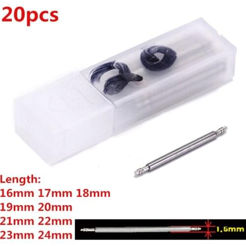 20PCS Watch Band Link Stainless Steel Spring Pin Bar Repair Strapping Parts Pins Watchmaker 20mm 22mm 24mm 18mm Dia 1.5mm