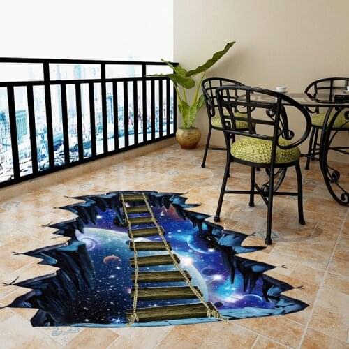 3D broken hole cosmic Ladder wall stickers home decor living room bedroom floor decals mural Removable decorative vinyl material