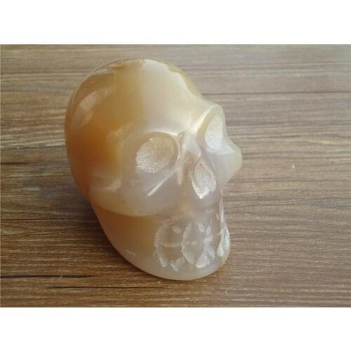 465g Natural Agate quartz crystal skull PT1047