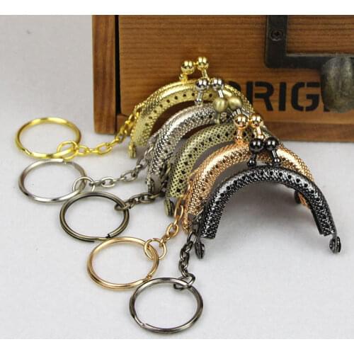 5 Colors Vintage Mini Metal Coin Purse Bag Change Purse Frame With Keychain Frame Kiss Clasp Lock DIY Craft Wallet Accessaries