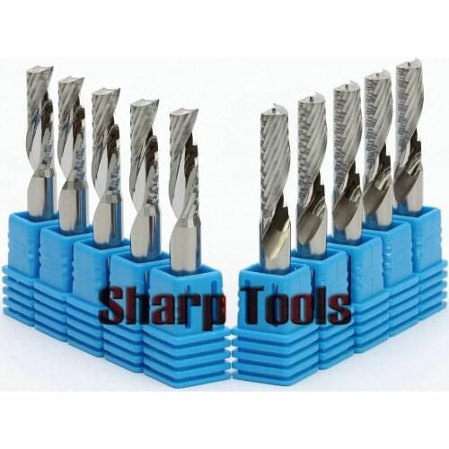 6mm Shank One Flute Spiral Bit End Mill Tungsten Carbide CNC Router Cutters 5pc Engraving Milling Cutting Tools Long Cel35-72mm