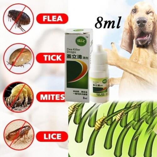 80% Hot Sales!!! 8ml Anti-flea drop insecticide for dogs and cats, flea and lice, pet insecticide liquid