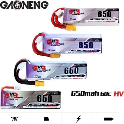 5PCS/Set HV Gaoneng GNB Lipo Battery 650mAh 60C/120C 1S 2S 3S 4S With PH2.0 XT30 Plug For Emax Tinyhawk Kingkong LDARC TINY