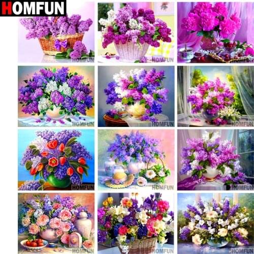 HOMFUN Diamond Painting Full Square/Round Drill 5D DIY "Colorful flowers" Daimond Embroidery Rhinestone Cross Stitch Home Decor