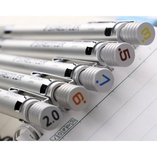 1 pc Staedtler Graphite Drafting Automatic Mechanical Pencil Silver 925 0.3 0.5 0.7 0.9 1.3 2.0 mm (925 25-3/5/7/9/1.3/20)