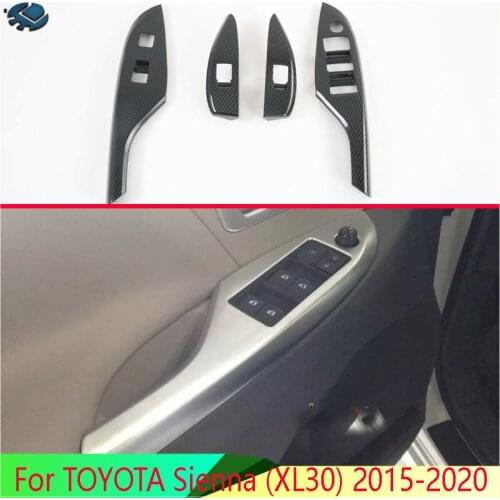 For TOYOTA Sienna (XL30) 2015-2020 Car Accessories ABS Door Window Armrest Cover Switch Panel Trim Molding Garnish