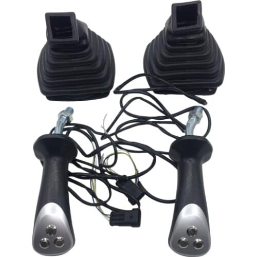 Free shipping for Excavator refitted to catch wood clamp three-button hydraulic electric control lever handle glue