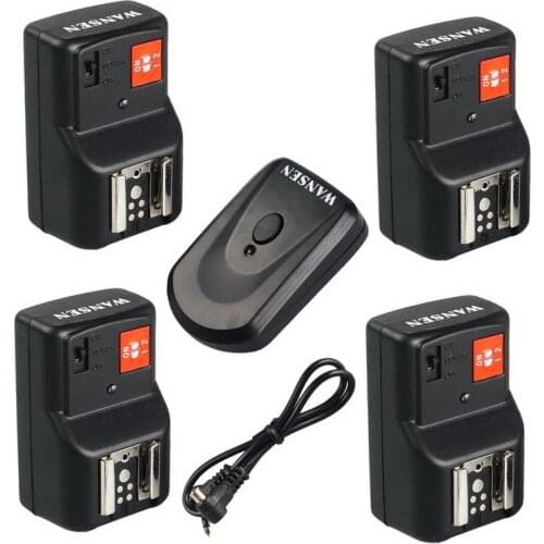 WANSEN WSPTGY0413 PT-04GY 4 Channels Wireless Remote Speedlite Flash Trigger + 4 Receiver For Canon Nikon Pentax Olympus ETC