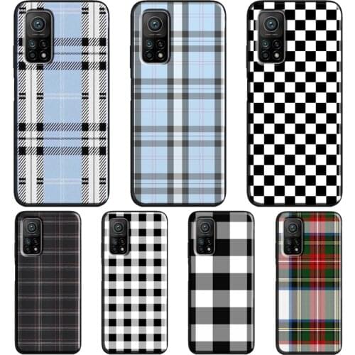Plaid Pattern Stripes For Xiaomi Mi 11 Ultra Note 10 Lite Mi 9T 10T Pro A3 Coque For POCO X3 Pro M3 F1 F3 Case