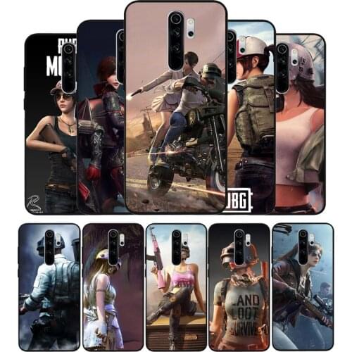 PUBG black Silicone Phone Case For Redmi note 8 7 Pro S 8T for redmi 9 7A Cover