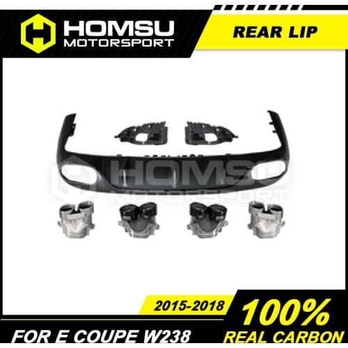 E63 E53 Style PP Rear Bumper Diffuser Lip with Exhaust Tips Diffuser for MB E Coupe W238 2015-2018 E260 E300 E320