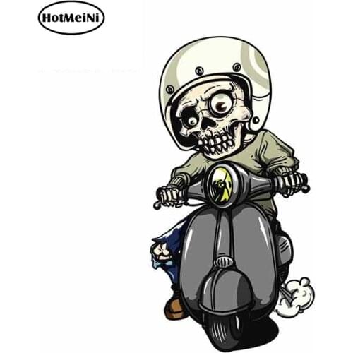 HotMeiNi 13cm x 7.1cm for Skull Riding Motorcycle Graffiti Sticker Waterproof Decal Suitable for VAN RV SUV Decoration