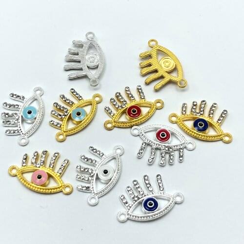 JunKang 10pcs 13*20mm charm Turkish cross-eye DIY handmade necklace bracelet jewelry connector