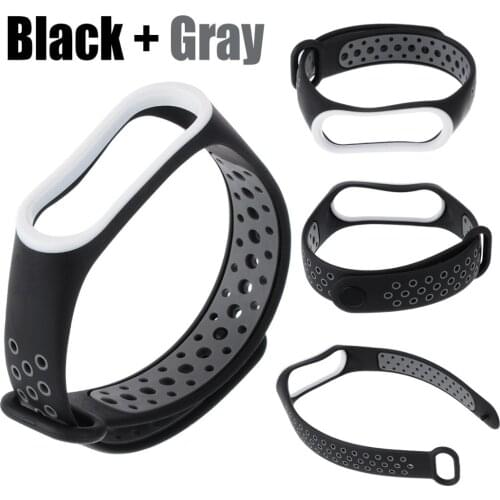 Silicone Replacement Soft Band Double Color Bracelet Wrist Strap For Xiaomi Mi 3 Breathable Adjustable Watch Band Accessories