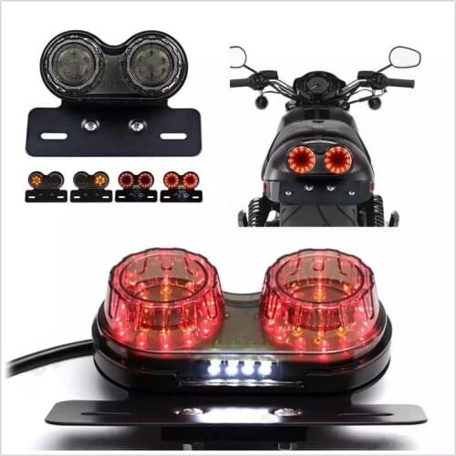 Motorcycle Tail Lamps License Plate LED Brake Turn Signal Light led brake tail light For Bobber Cafe Racer