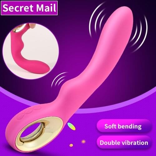 Soft Flexible Female Masturbation Vibrator G-Spot Multi-Speed Vaginal Massage Stick Double Shock Couples Flirting Sex Toys Shop