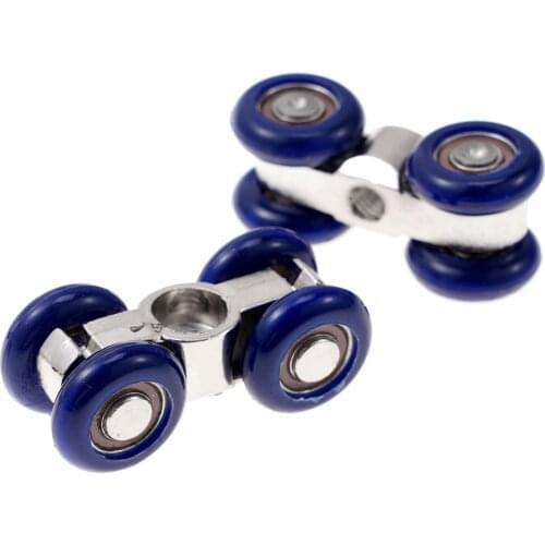 2set Sliding Door Roller Metal Sliding Track Hardware Kit Home Room Wood Door Hanging Wheels Bear Hanger Ball Bearing Pulley Kit