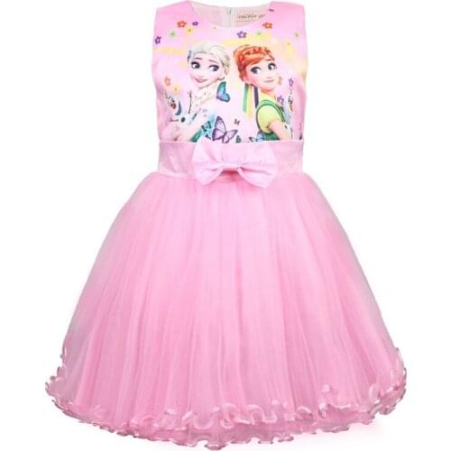 Disney Girls Dress Anna Elsa Princess Dresses Costume Cosplay Snow Queen Fantasy For Children Wedding Party Formal Ball Gown