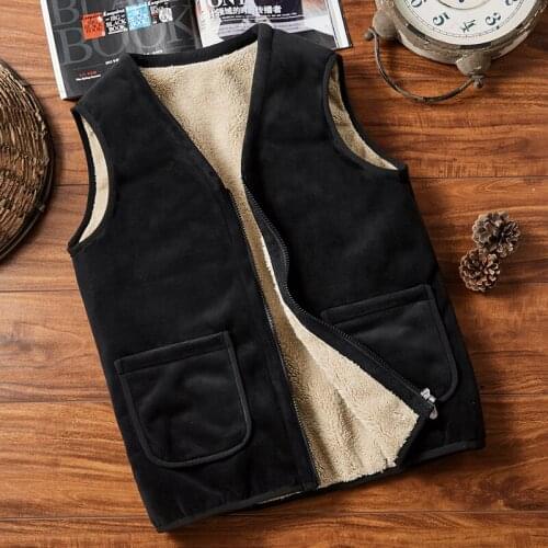 Casual Sleeveless Jacket Autumn Winter Men Warm Fleece Mens Vest Jacket Velvet Thick Sleeveless Mens Vest Gilet Clothing 5XL