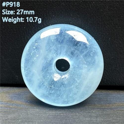 Natural Ocean Blue Aquamarine Peace Buckle Crystal Pendant Jewelry For Women Men Healing Reiki Stone 27mm Beads Gemstone AAAAA