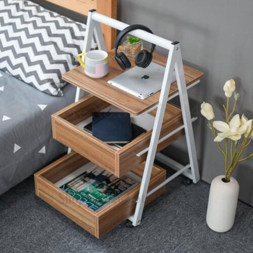JOYLIVE Simple Mobile With Locker Side Corner Table Small Coffee Table Sofa Side Table Lazy Bedside Table