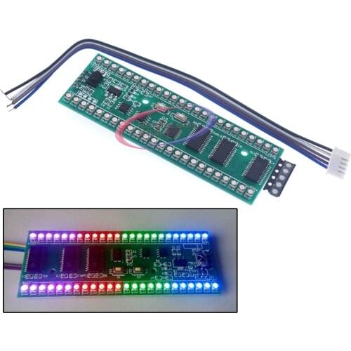 RGB MCU Adjustable Display Pattern 24 LED VU Level Indicator Meter Dual Channel Module