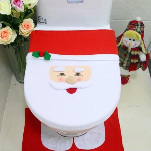 Christmas Cartoon Toilet Seat Cover 2020 Home items Santa Claus Overcoat Toilet Case Bathroom Decoration