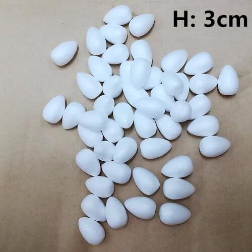 Height 3cm 100pcs White Water Drop Modeling Foam Rose Bud For Nylon Stocking Flower Accessories Polystyrene Styrofoam Buds