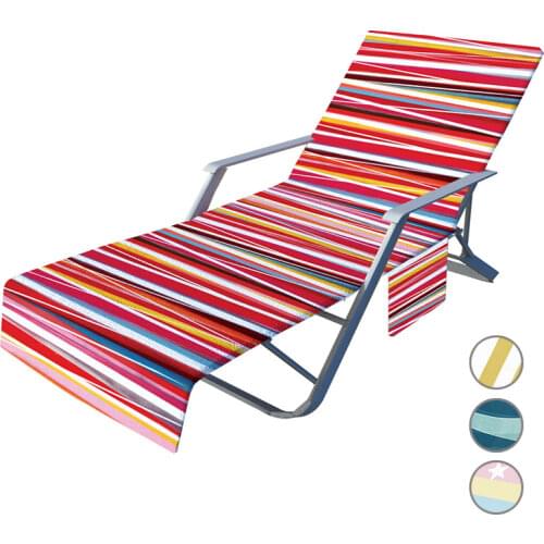 Geometric Stripe Series Summer Beach Towel Portable Outdoor Garden Beach Recliner Towel Microfiber Lounge Chair Towel