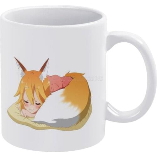 Senko-San White Mug 11 Oz Funny Ceramic Coffee/Tea/Cocoa Mug Unique Gift Senko San Senko San The Helpful Fox Senko San Sewayaki