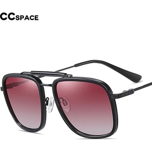 49266 Plastic Titanium Square Pilot Polarized Sunglasses Men Women Fashion Shades UV400